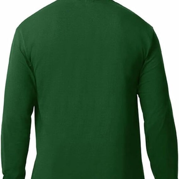 Gildan  2-Pack Men's Forest Green Heavy Cotton Long Sleeve T-Shirt Small - Picture 3 of 6